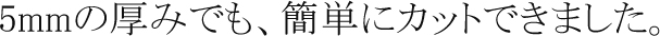 5mmの厚みでも、簡単にカットできました。