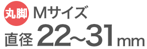 ワイドスリップキャップ丸脚用Mサイズの適合サイズ