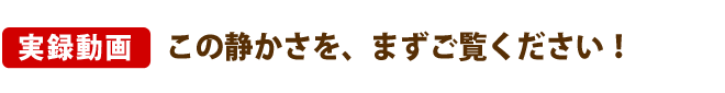 この静かさを、まずご覧ください！