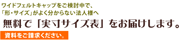無料で実寸サイズ表をお届けします